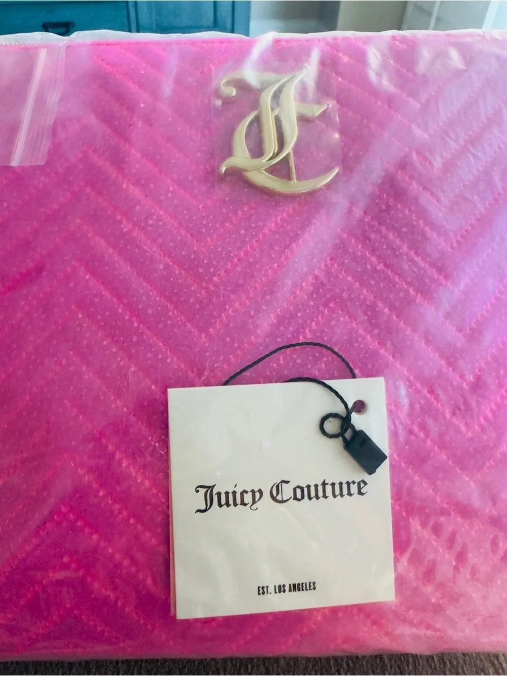 Juicy Couture Glitter Pink Cosmetic/Travel Pouch